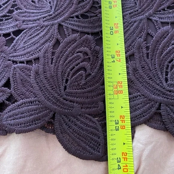 LOFT Women's Sz 2 Wine Burgundy Lace Shift Dress Cocktail Party 3/4 Sleeve - Picture 8 of 9